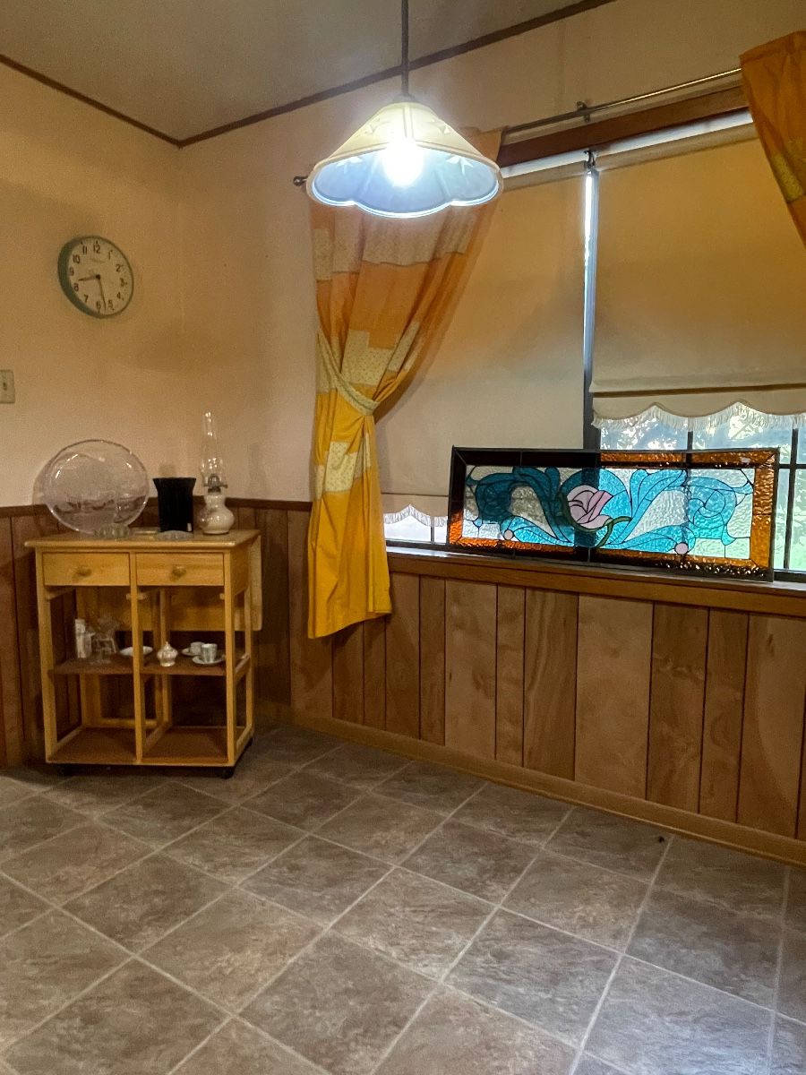 DON’T MISS THIS SUNDAY BLOWOUT SALE WHERE ITEMS ARE 75% OFF! DEEP, DEEP DISCOUNT ON EVERYTHING! LOVELY STAINED GLASS HANGING, ROLLING ISLAND/STORAGE CART