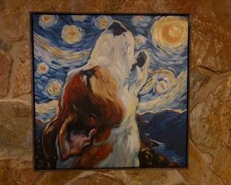 Starry Night howling dog