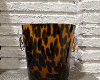 Blown glass ice bucket 