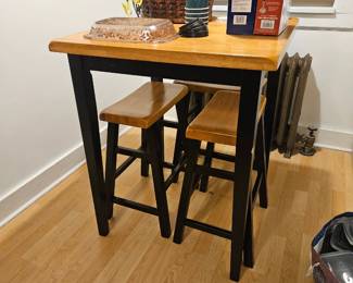 4 chair butcher block table