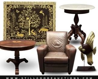 Fontanini, television sets, dump cart, children’s books, framed quilts, little golden books, exercise rowing machine, Roosevelt dimes, Fostoria, Barbie, Jonathan Louis, and more!