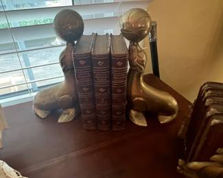 Brass seal bookends 