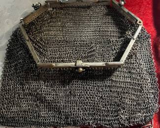 German silver mesh purse 