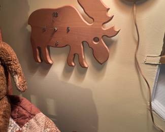 Wooden moose clock 