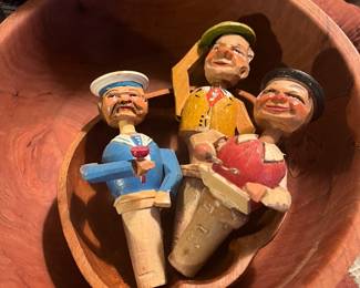Carved wooden bottle stoppers 