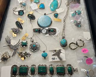 Sterling and turquoise jewelry 