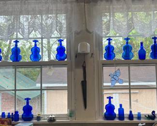 Blue fiddle bottle collection 