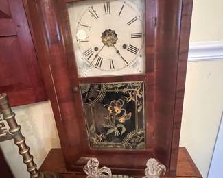 Burl walnut frame clock 
