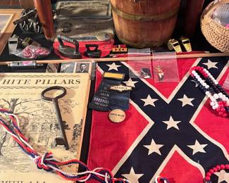 Small Confederate flag , Small cedar bucket 