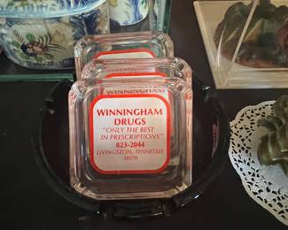 Winningham drugs glass ashtrays 
