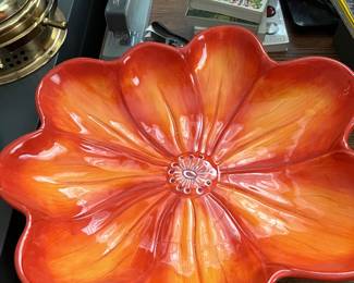 Glass flower dish 