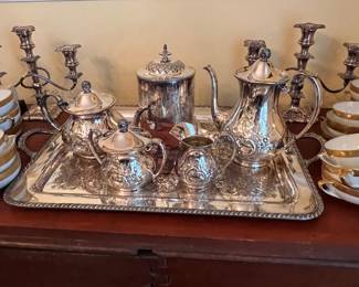 Silver plate tea service 