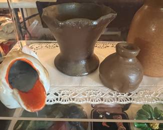 3” Tenn Pottery Vase. 2” Tenn Pottery Inkwell