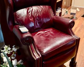 Hancock and Moore burgundy leather recliner