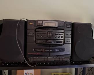 JVC PC-XC50 portable CD changer boombox with dual cassette and detachable speakers