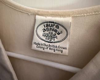 Vintage Laura Ashley label on a cream garment