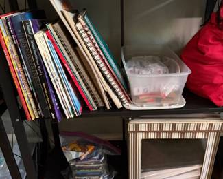 Uncle Wiggily and Monopoly board games with oversized children's books