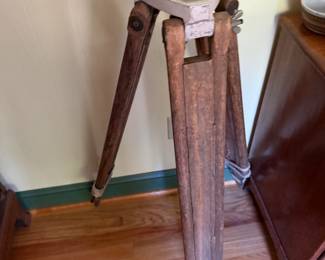 Vintage wood surveyor's tripod