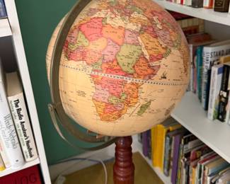 Floor globe on a turned mahogany stand