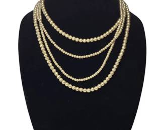 JTV Four Strand Graduated Pearl Necklace
