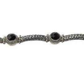 Sajen 925 Sterling Silver Black Gemstone Bracelet JTV 8in