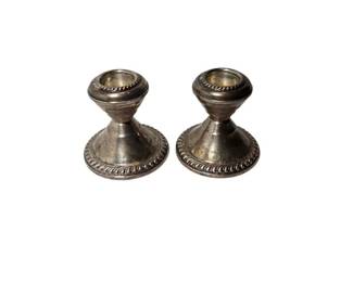 Pair of Small Weighted Sterling Candle Holders