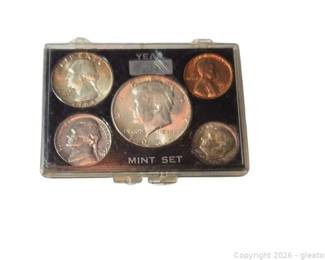 1964 US 5 Coin Year Set 90 Percent Silver Kennedy Half Quarter and Dime Plus Nickel and Cent