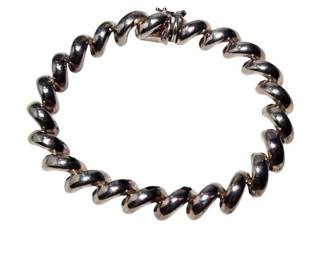 Vintage B Italy Sterling Silver Twisted Link Bracelet 7in
