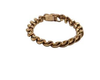 10K Yellow Gold Macaroni Link Bracelet With Box Clasp
