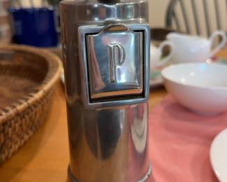 7”H | Vintage Perfex Chrome Hand Crank Pepper/Salt Grinder