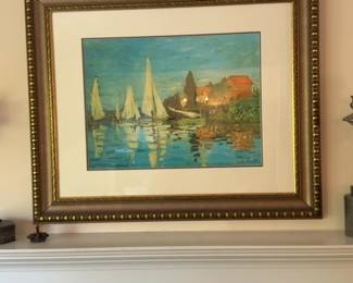 33” x 27” Framed Claude Monet Sailboats Art Print 2/50