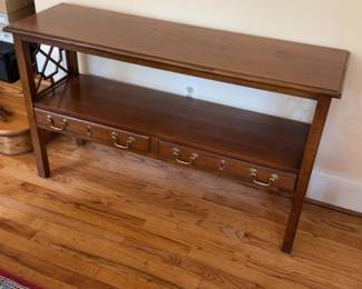 28”H x 48”L x 15”W | Sofa Table Maple Solids and Walnut Veneers