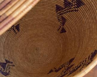 25”H Handwoven African Peace Basket with Conical Lid