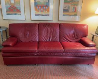 35”H 85”L x 36”W | Remington Leather Three-Seater Sofa