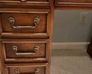 29”H x 46”L x 23”W | 70’s Sligh Furniture Holland Michigan Executive Desk