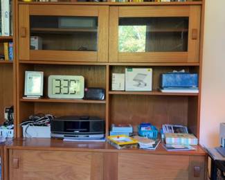 72”H x 48”L x 19”W | Vintage Mid-Century Modern Wooden Bookcase and Wall Unit