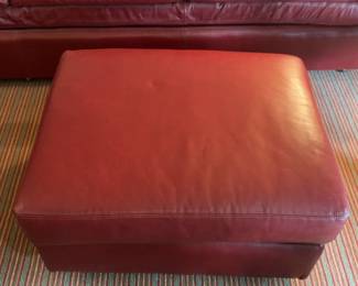 QTY 2 | Sold Indiv. | 14”H x 29”L x 24”W | Remington Leather Modern Red Ottoman