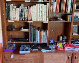 72”H x 48”L x 19”W | Vintage Mid-Century Modern Wooden Bookcase and Wall Unit