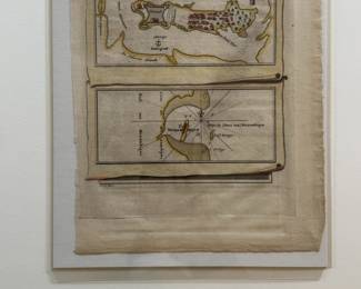 10.5” H by 8” W Colored Antique Map - Plan du Fort de Mozambique