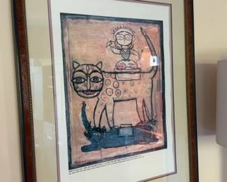 20.5” x 26” Jamini Roy - Queen on Tiger Framed Art Print