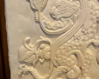 6”L x 7”W | Mayan Jaguar God Stone Relief Wall Plaque