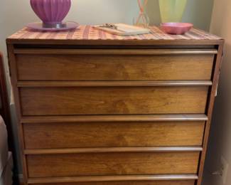 44”H x 36”L x 18”W | Lane Rhythm Mid-Century Modern 5-Drawer Wood Tallboy Dresser