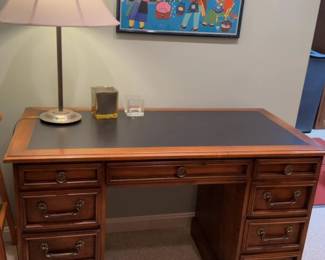 29”H x 46”L x 23”W | 70’s Sligh Furniture Holland Michigan Executive Desk