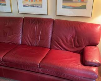 35”H 85”L x 36”W | Remington Leather Three-Seater Sofa
