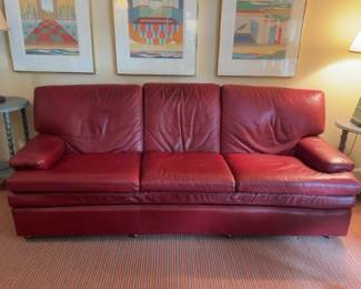 35”H 85”L x 36”W | Remington Leather Three-Seater Sofa
