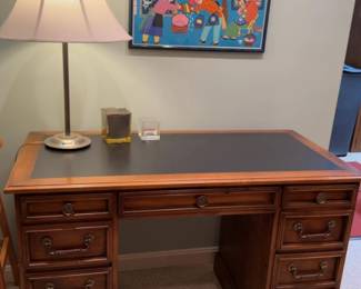 29”H x 46”L x 23”W | 70’s Sligh Furniture Holland Michigan Executive Desk