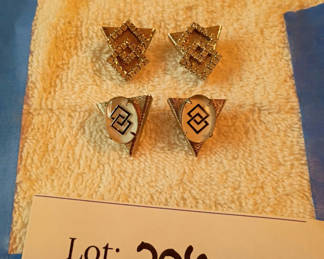 Lot 206: Two Pairs of Geometric Gold-Tone Clip-On Earrings