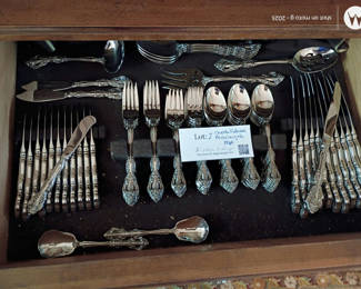 Lot 7: Ornate Silver-Tone Flatware Set