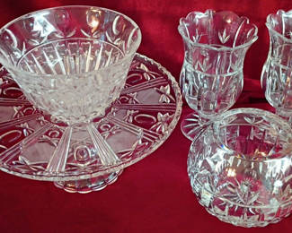 Lot 55: Cut Crystal Serving and Decorative Glassware Set