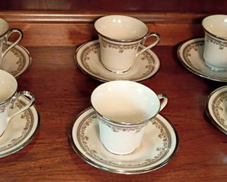 Lot 73: Lenox Lace Point Cup and Saucer Set